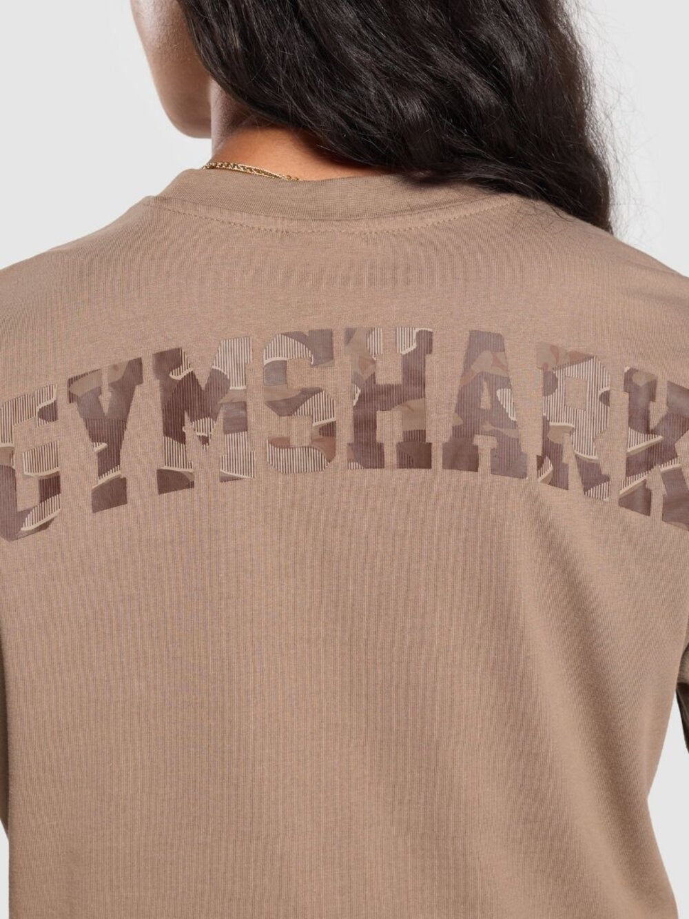 Gymshark Adapt Camo Graphic Oversized Top Soul Brown, Size Small